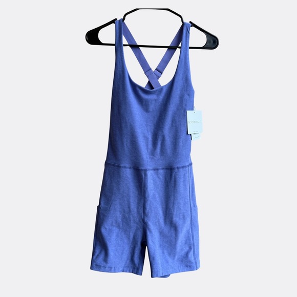 Beyond Yoga Spacedye Get Up & Go Pocket Biker Jumpsuit Blue Size M NWT Women's - Picture 2 of 5